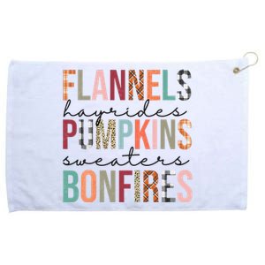 Flannels Hayrides Pumpkins Sweaters Bonfires Fall Autumn Grommeted Golf Towel