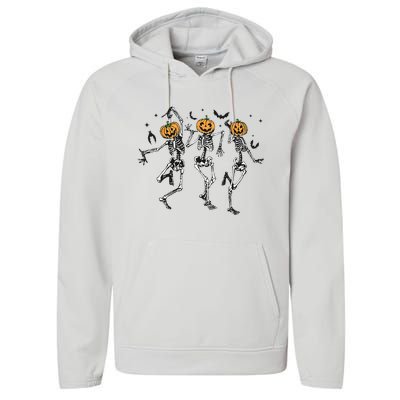 Funny Halloween Pumpkin Dancing Skeleton Costume  Performance Fleece Hoodie