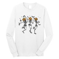 Funny Halloween Pumpkin Dancing Skeleton Costume  Long Sleeve Shirt