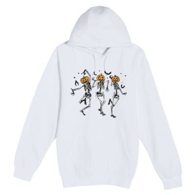 Funny Halloween Pumpkin Dancing Skeleton Costume  Premium Pullover Hoodie