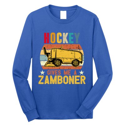 Funny Hockey Quotes Hockey Gives Me A Zamboner Vintage Funny Gift Long Sleeve Shirt