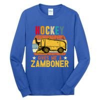 Funny Hockey Quotes Hockey Gives Me A Zamboner Vintage Funny Gift Tall Long Sleeve T-Shirt