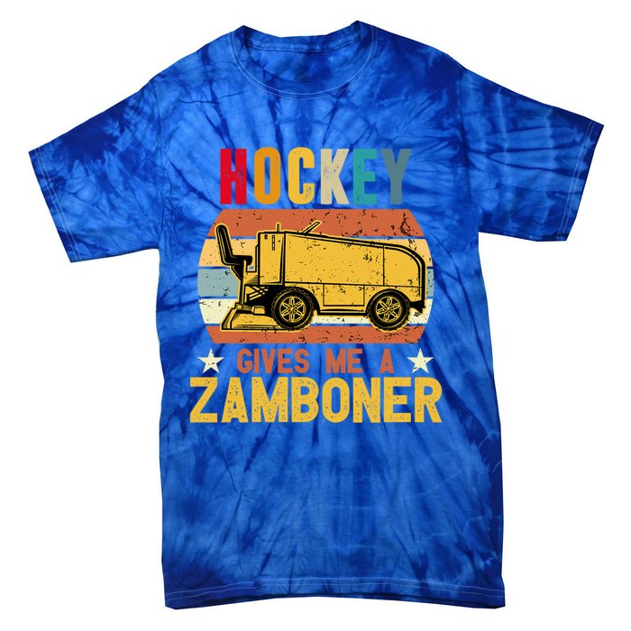 Funny Hockey Quotes Hockey Gives Me A Zamboner Vintage Funny Gift Tie-Dye T-Shirt