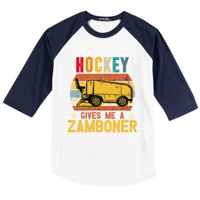 Funny Hockey Quotes Hockey Gives Me A Zamboner Vintage Funny Gift Baseball Sleeve Shirt