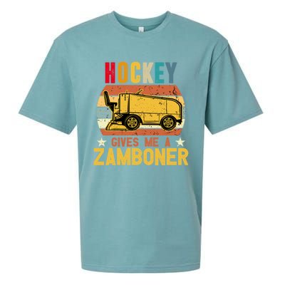 Funny Hockey Quotes Hockey Gives Me A Zamboner Vintage Funny Gift Sueded Cloud Jersey T-Shirt