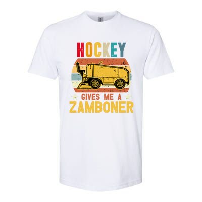 Funny Hockey Quotes Hockey Gives Me A Zamboner Vintage Funny Gift Softstyle CVC T-Shirt