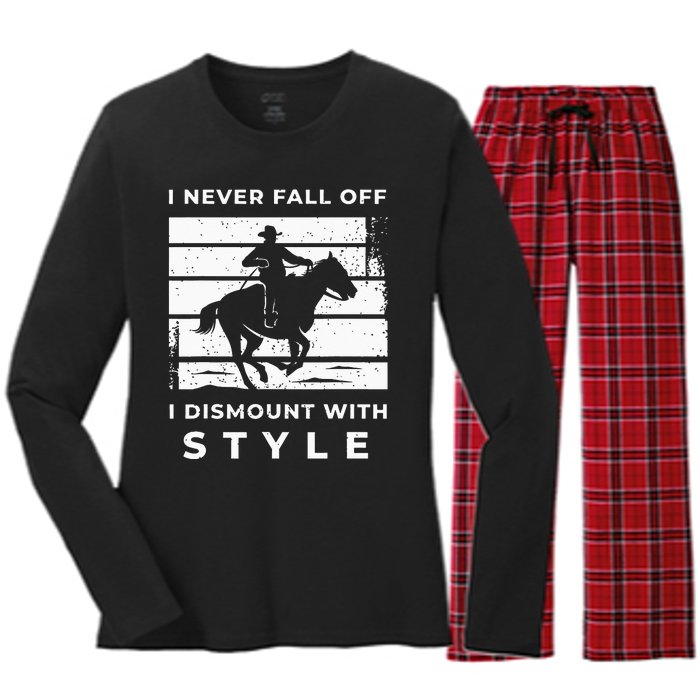 Funny Horse Quote Outfit For A Lover Of Horse Women's Long Sleeve Flannel Pajama Set 