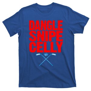 Fun Hockey Quote Dangle Snipe Celly Hockey Stick Funny Gift T-Shirt