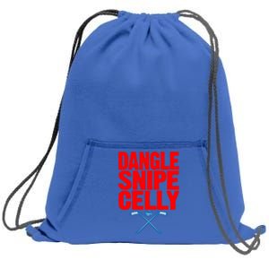 Fun Hockey Quote Dangle Snipe Celly Hockey Stick Funny Gift Sweatshirt Cinch Pack Bag