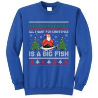 Funny Holiday Quote Outfit Gift Fishing Lover Ugly Christmas Gift Tall Sweatshirt