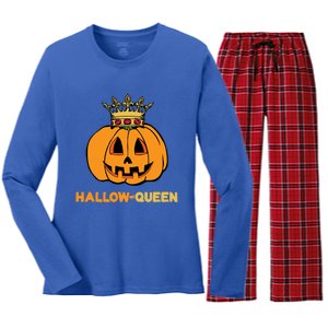 Funny Hallow Queen Costume For Halloween Party Lovers Gift Women's Long Sleeve Flannel Pajama Set 