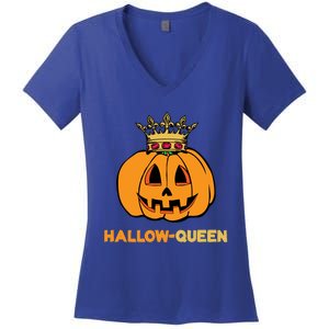 Funny Hallow Queen Costume For Halloween Party Lovers Gift Women's V-Neck T-Shirt