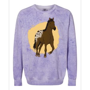 Farm Horse Running Colorblast Crewneck Sweatshirt