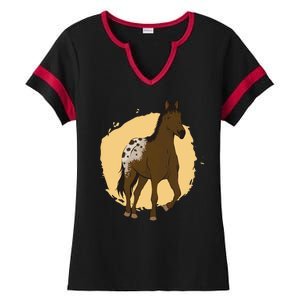 Farm Horse Running Ladies Halftime Notch Neck Tee