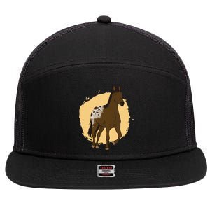 Farm Horse Running 7 Panel Mesh Trucker Snapback Hat