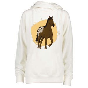 Farm Horse Running Womens Funnel Neck Pullover Hood