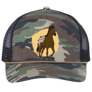 Farm Horse Running Retro Rope Trucker Hat Cap