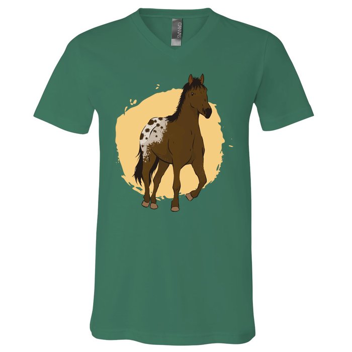 Farm Horse Running V-Neck T-Shirt