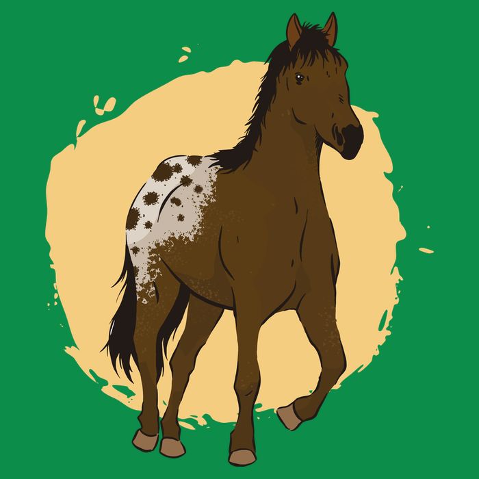 Farm Horse Running Button
