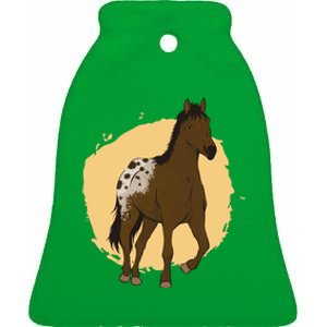 Farm Horse Running Ceramic Bell Ornament