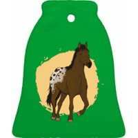 Farm Horse Running Ceramic Bell Ornament