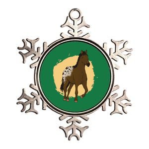 Farm Horse Running Metallic Star Ornament