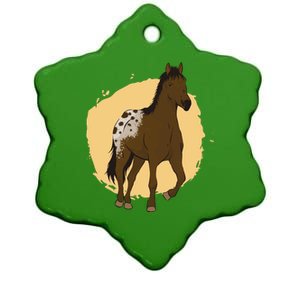 Farm Horse Running Ceramic Star Ornament