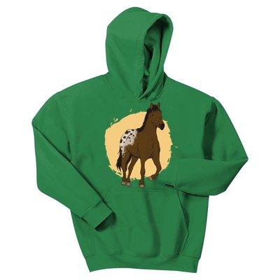 Farm Horse Running Kids Hoodie