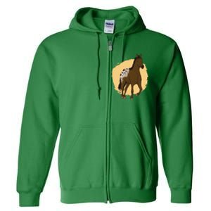 Farm Horse Running Full Zip Hoodie