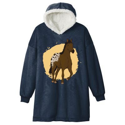 Farm Horse Running Hooded Wearable Blanket