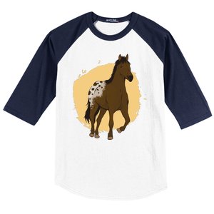 Farm Horse Running Baseball Sleeve Shirt