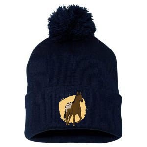 Farm Horse Running Pom Pom 12in Knit Beanie