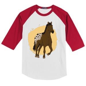 Farm Horse Running Kids Colorblock Raglan Jersey