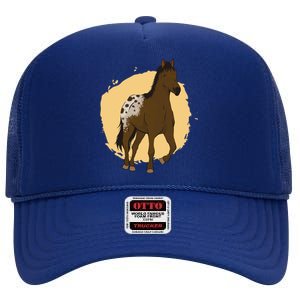 Farm Horse Running High Crown Mesh Back Trucker Hat