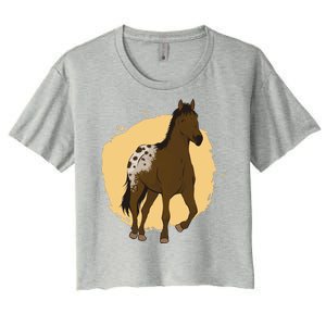 Farm Horse Running Women's Crop Top Tee