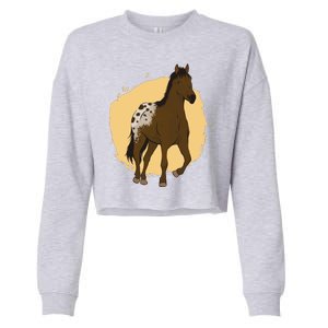 Farm Horse Running Cropped Pullover Crew