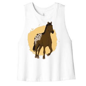 Farm Horse Running Women's Racerback Cropped Tank