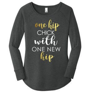 Funny Hip Replacement Gift Hip Chick With New Hip Women's Perfect Tri Tunic Long Sleeve Shirt