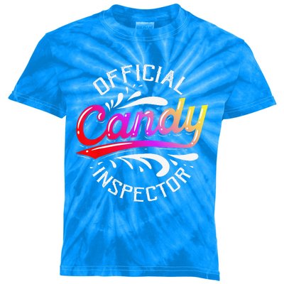 Funny Halloween Retro Vintage Candy Inspector Costume Kids Tie-Dye T-Shirt