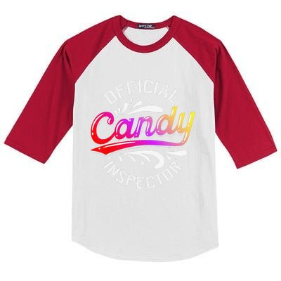 Funny Halloween Retro Vintage Candy Inspector Costume Kids Colorblock Raglan Jersey