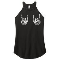 Funny Halloween Rock Star Skeleton Hands Rocker Costume Women's Perfect Tri Rocker Tank