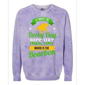 Funny Horse Racing It Must Be Derby Day KY Derby Horse Colorblast Crewneck Sweatshirt