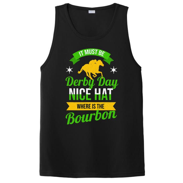 Funny Horse Racing It Must Be Derby Day KY Derby Horse PosiCharge Competitor Tank