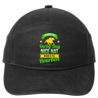 Funny Horse Racing It Must Be Derby Day KY Derby Horse 7-Panel Snapback Hat
