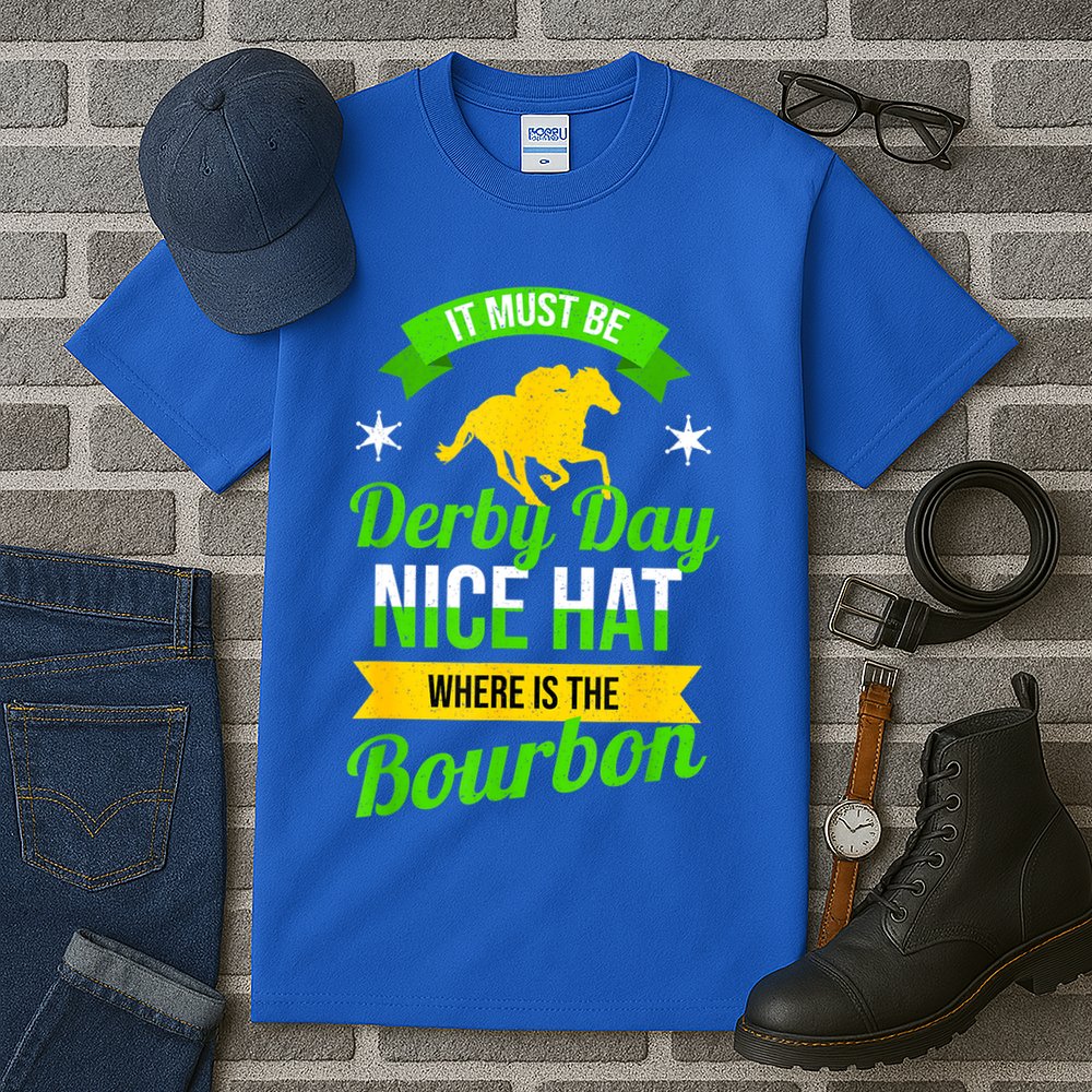 Funny Horse Racing It Must Be Derby Day KY Derby Horse Tall T-Shirt