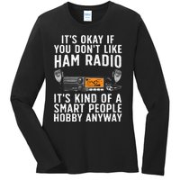 Funny Ham Radio Operator Art Ladies Long Sleeve Shirt