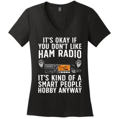 Funny Ham Radio Operator Art Women's V-Neck T-Shirt