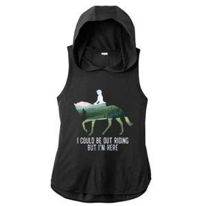 Funny Horseback Riding Gift Ladies PosiCharge Tri-Blend Wicking Draft Hoodie Tank