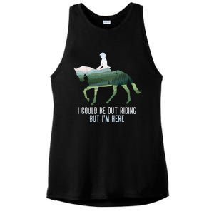 Funny Horseback Riding Gift Ladies PosiCharge Tri-Blend Wicking Tank