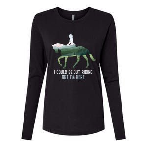 Funny Horseback Riding Gift Womens Cotton Relaxed Long Sleeve T-Shirt